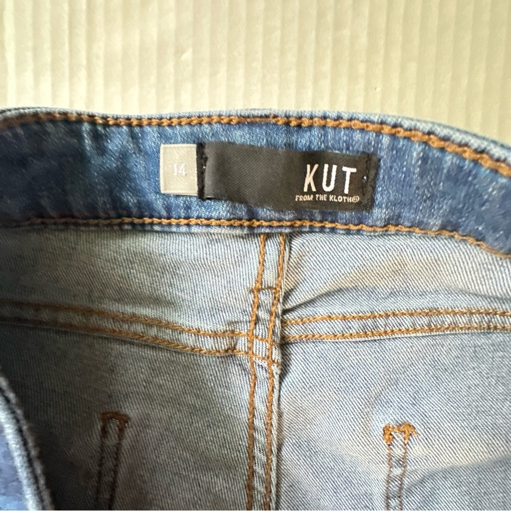 Kut From The Kloth Elizabeth Straight Crop Jeans Womens 14 Blue High Rise Fab Ab - Picture 3 of 9